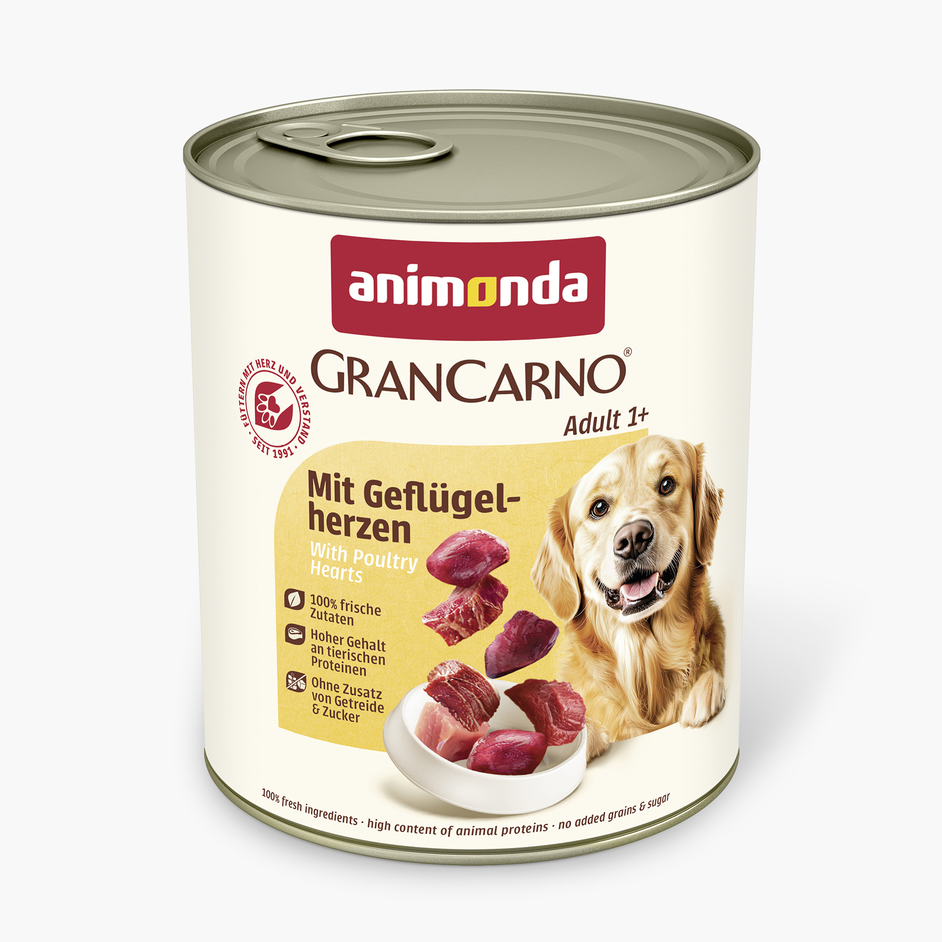 82805 animonda GranCarno Adult mit Gefluegelherzen Hund Nassfutter