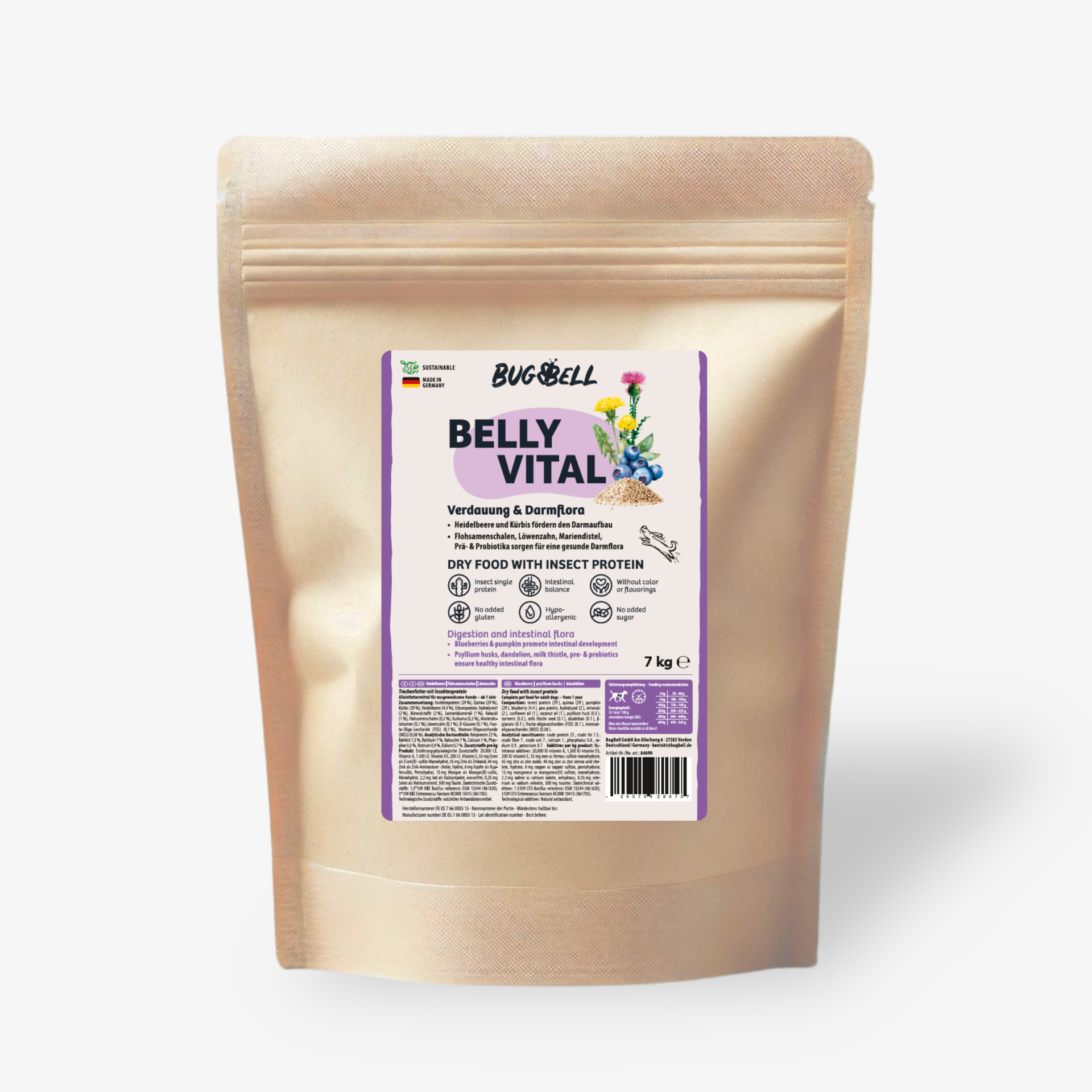84690 BugBell Bugbell Adult Violett BellyVital Hund Trockenfutter