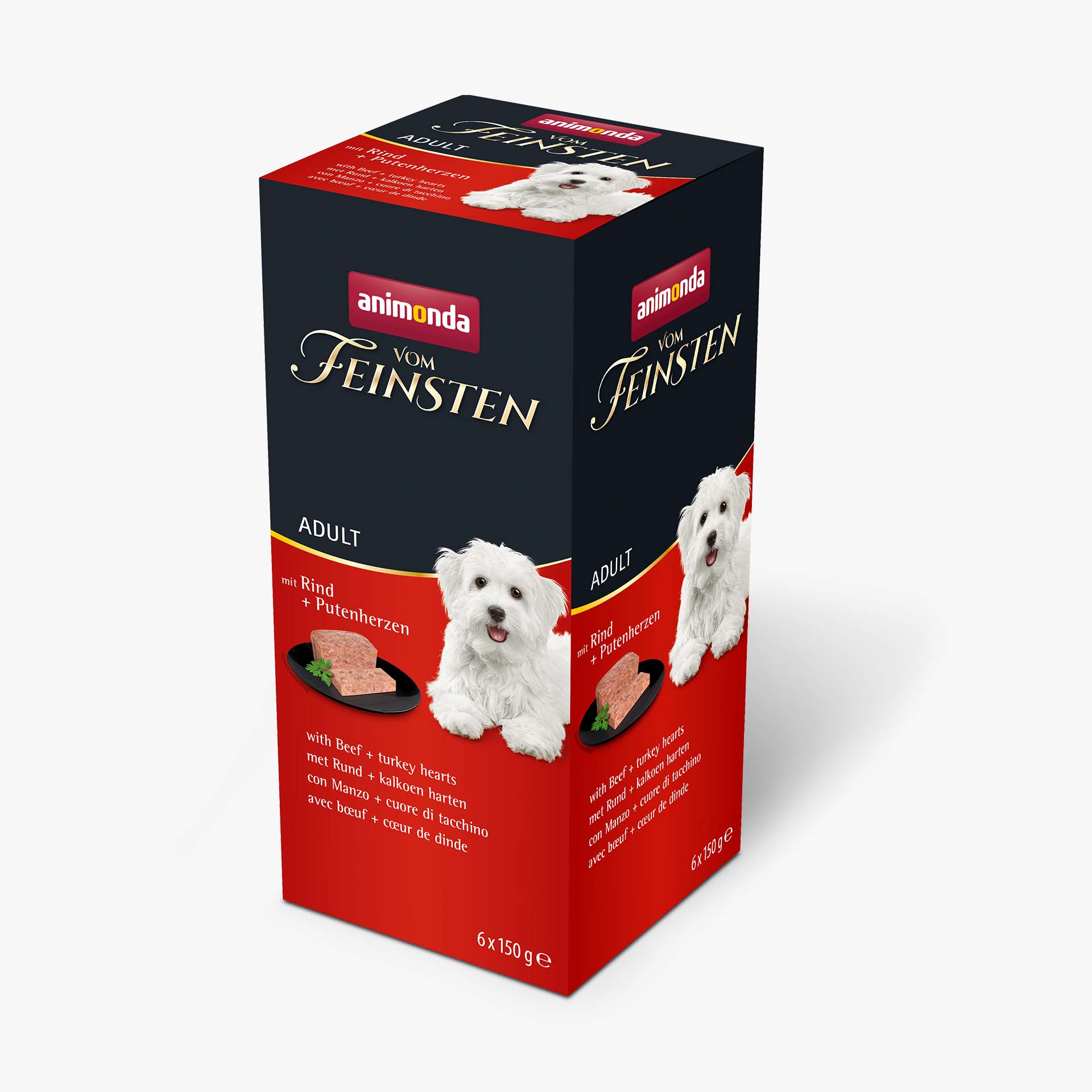 84126 animonda Vom Feinsten Adult mit Rind und Putenherzen Hund Nassfutter
