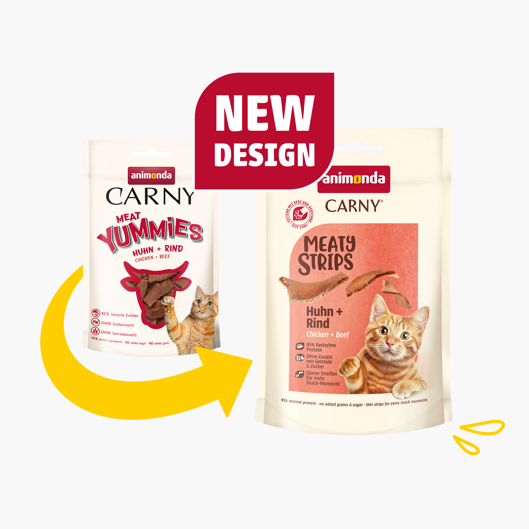 Carny Adult Meaty Strips Huhn + Rind