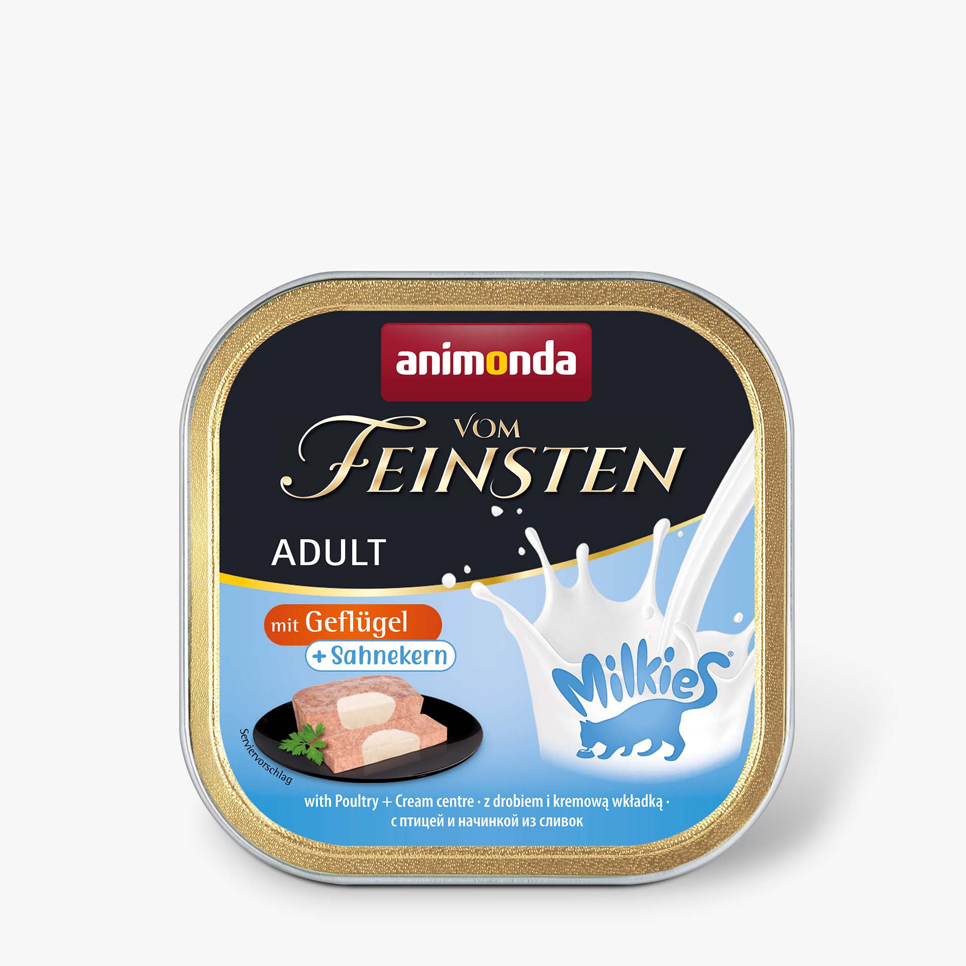 83114 animonda Vom Feinsten Adult mit Milkies Kern mit Gefluegel und Sahnekern Katze Nassfutter