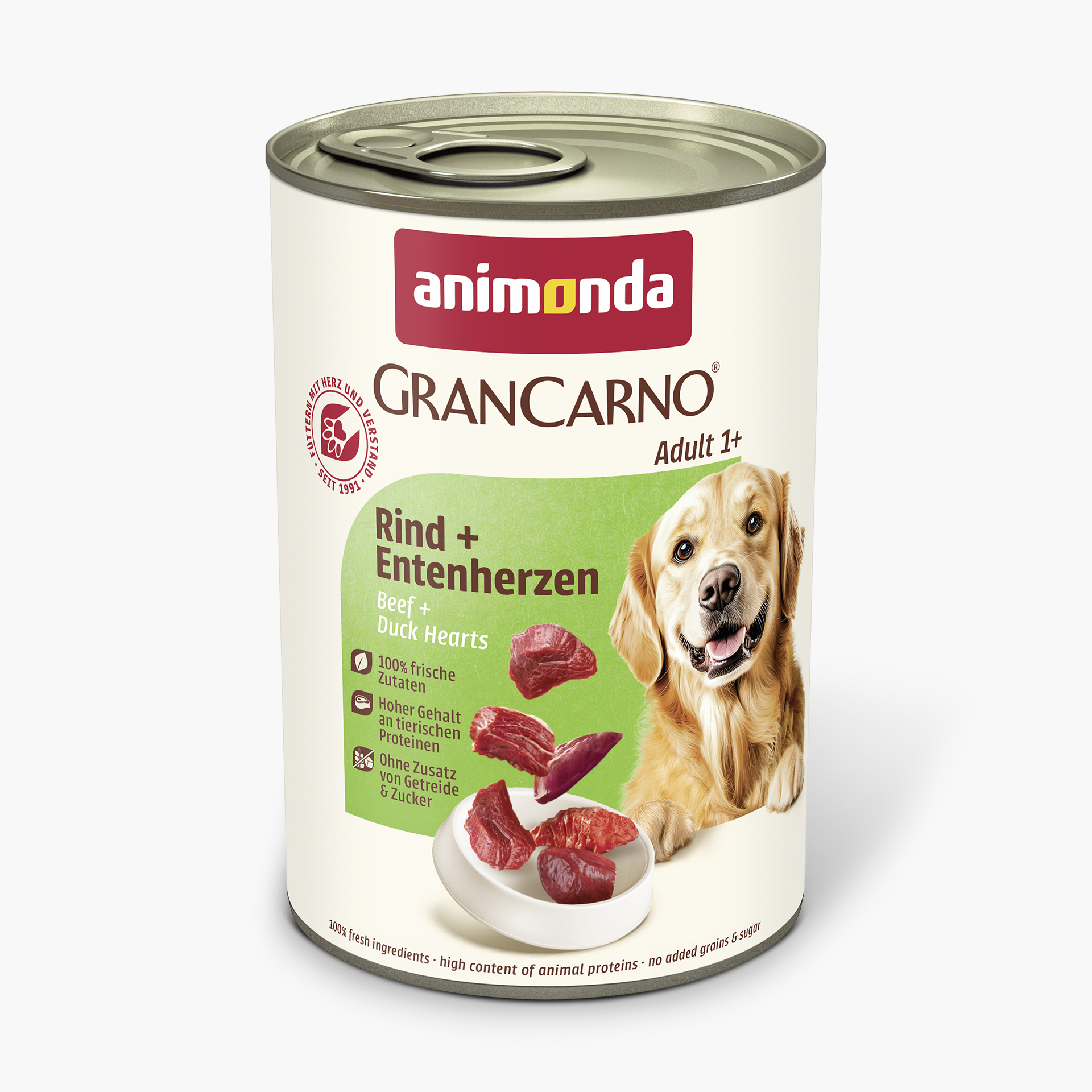 82746 animonda GranCarno Adult Rind und Entenherzen Hund Nassfutter