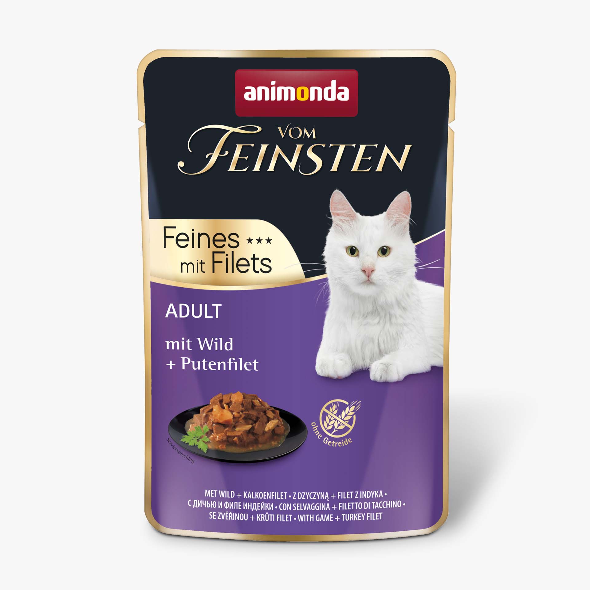 83064 animonda Vom Feinsten Adult Feines mit Filets mit Wild und Putenfilet Katze Nassfutter