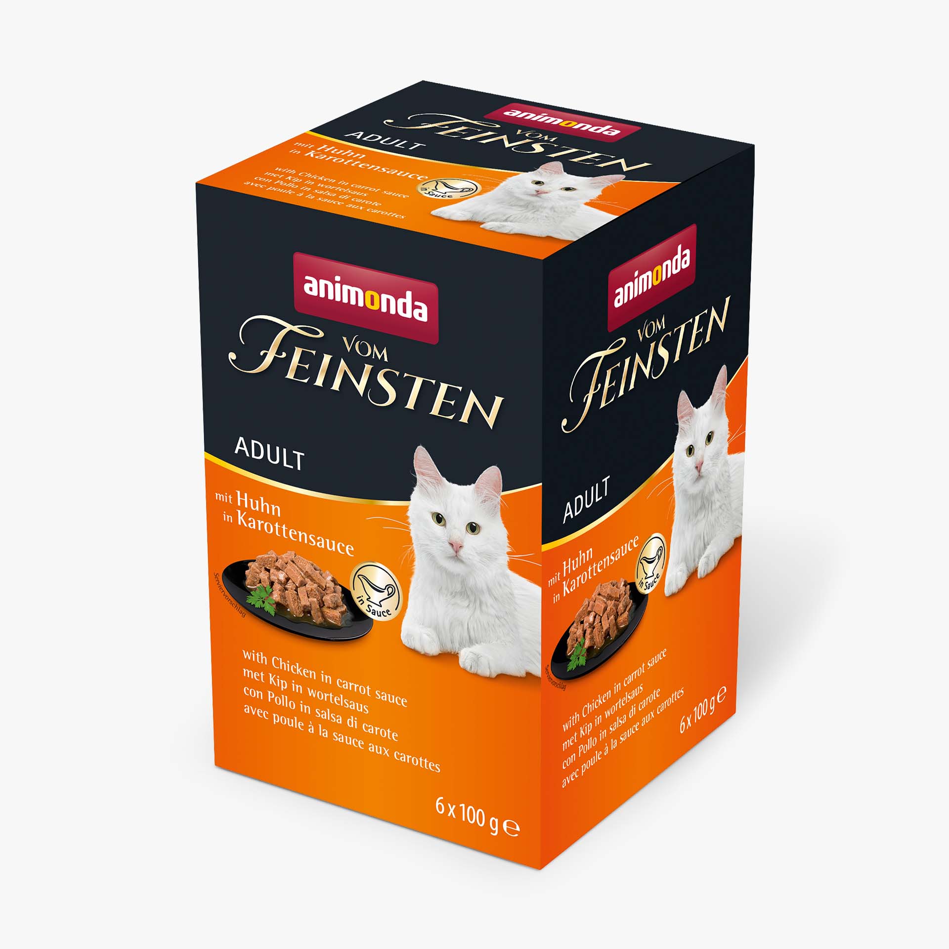 84228 animonda Vom Feinsten Adult in Sauce mit Huhn in Karottensauce Katze Nassfutter