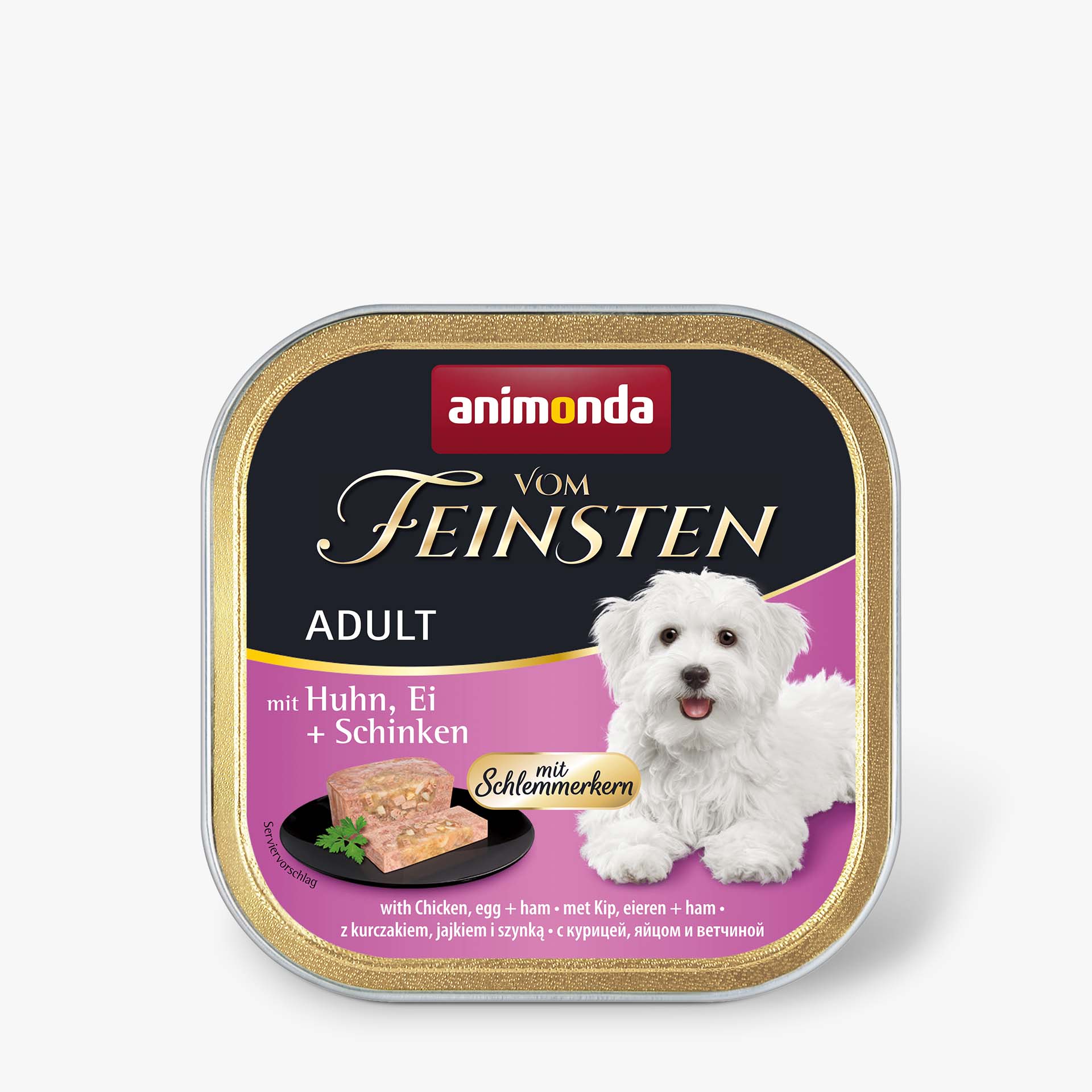 82646 animonda Vom Feinsten Adult mit Schlemmerkern Schlemmerkern mit Huhn  Ei und Schinken Hund Nassfutter