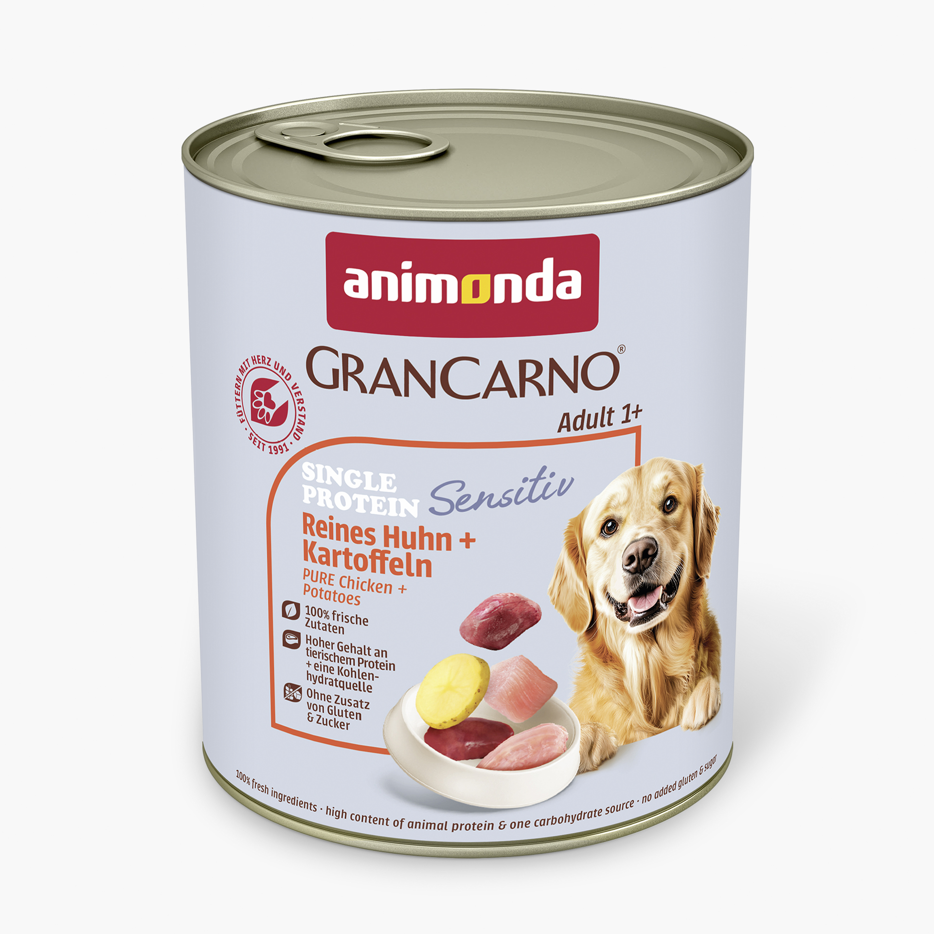 82419 animonda GranCarno Adult Sensitiv Reines Huhn und Kartoffeln Hund Nassfutter