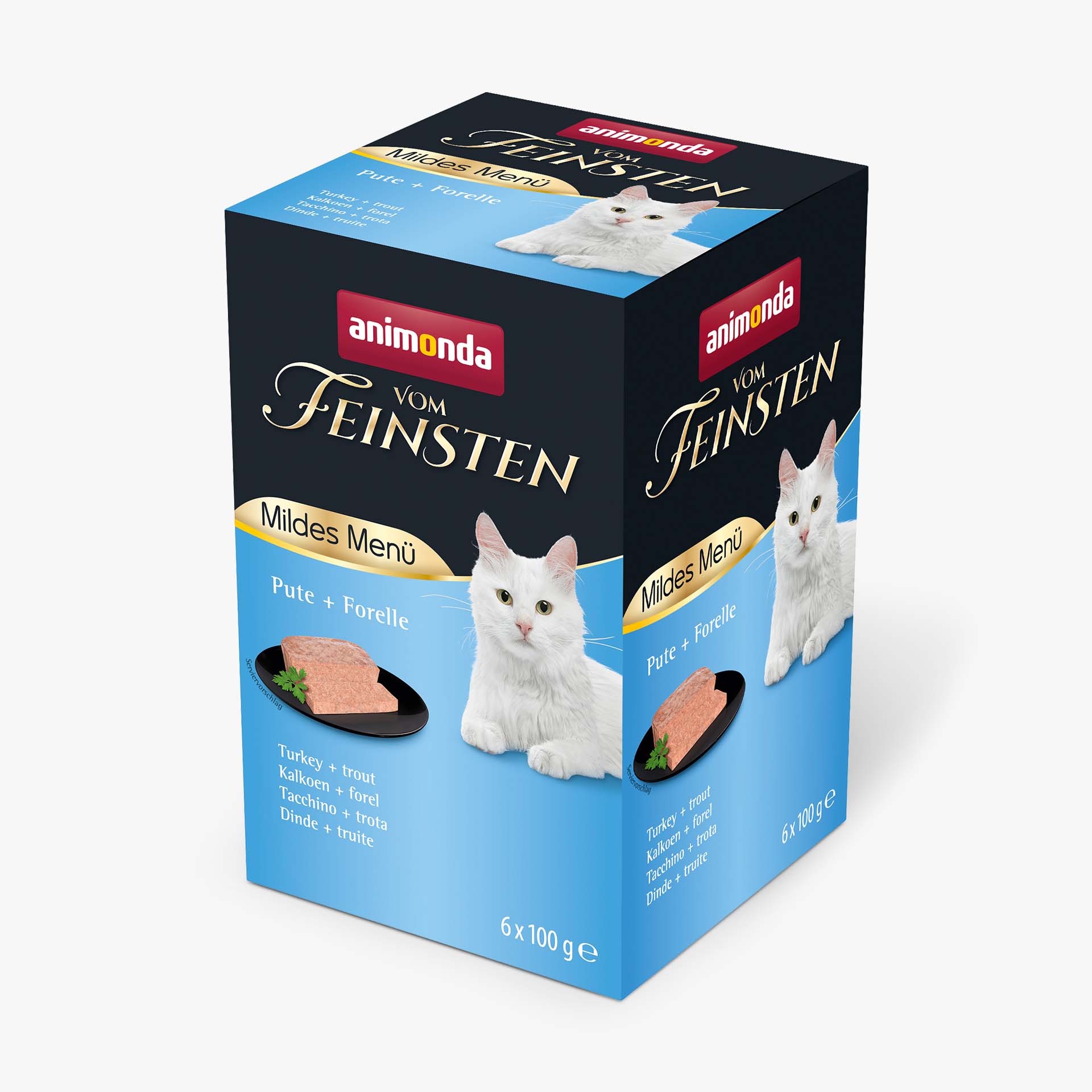 83944 animonda Vom Feinsten Adult Mildes Menue Pute und Forelle Katze Nassfutter