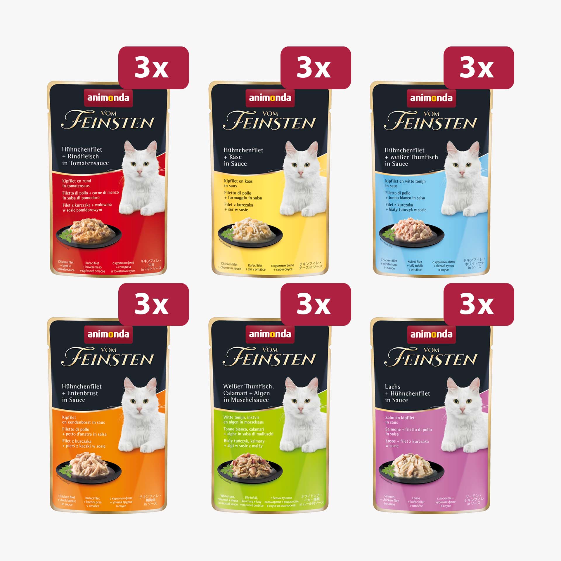 83925 animonda Vom Feinsten Adult in Sauce Filet Kreationen Katze Nassfutter