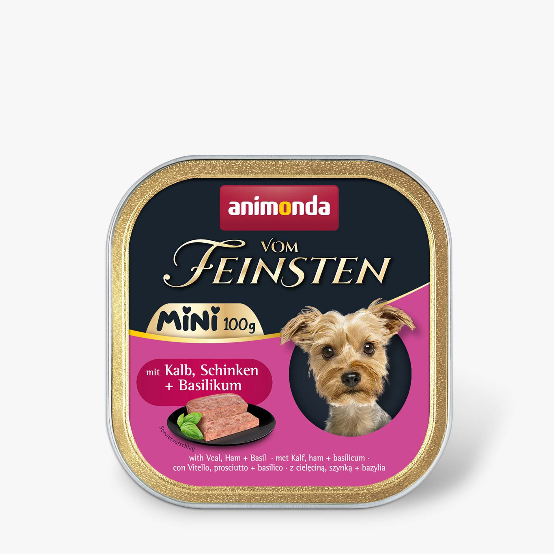 82360 animonda Vom Feinsten Adult Mini mit Kalb  Schinken und Basilikum Hund Nassfutter