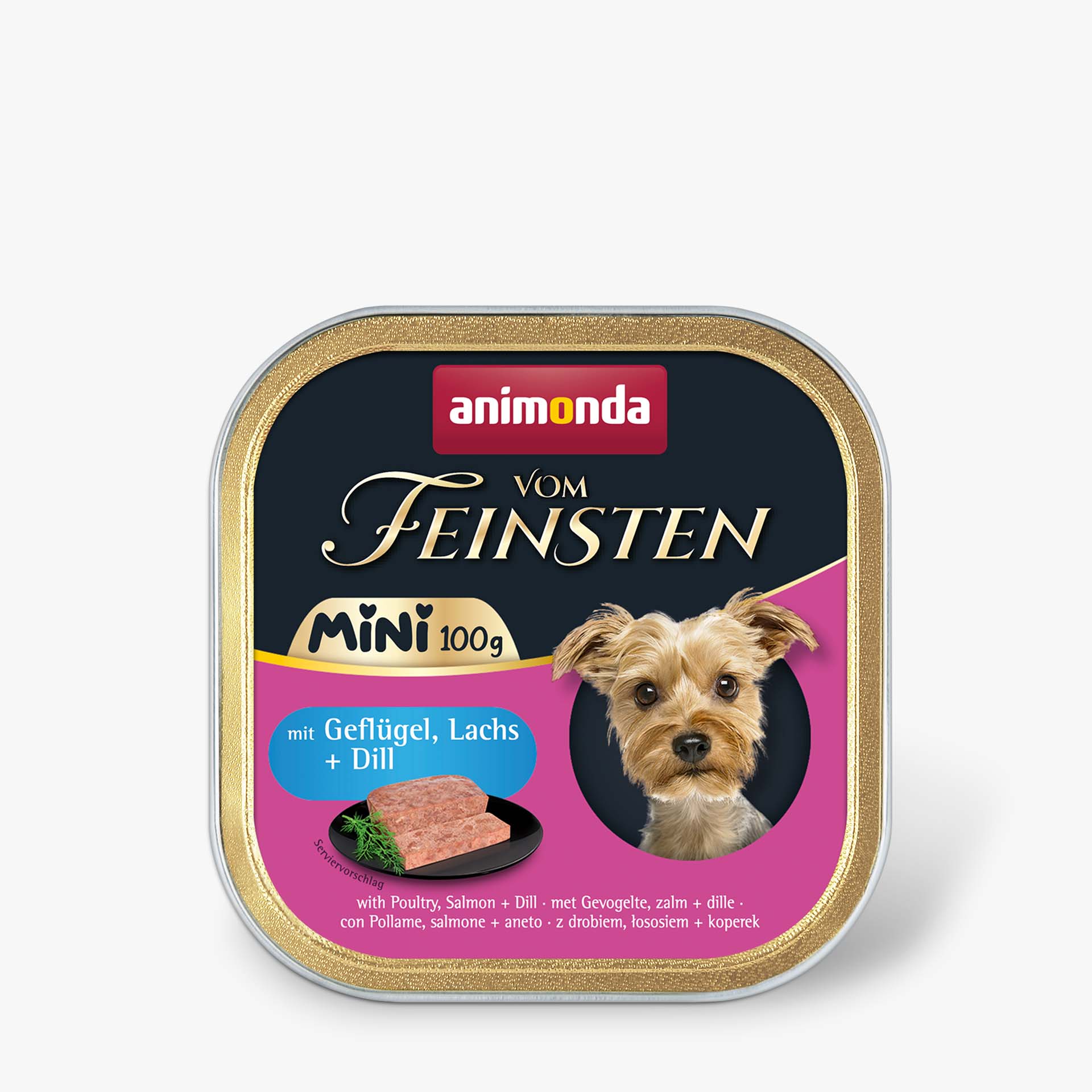 82358 animonda Vom Feinsten Adult Mini mit Gefluegel  Lachs und Dill Hund Nassfutter