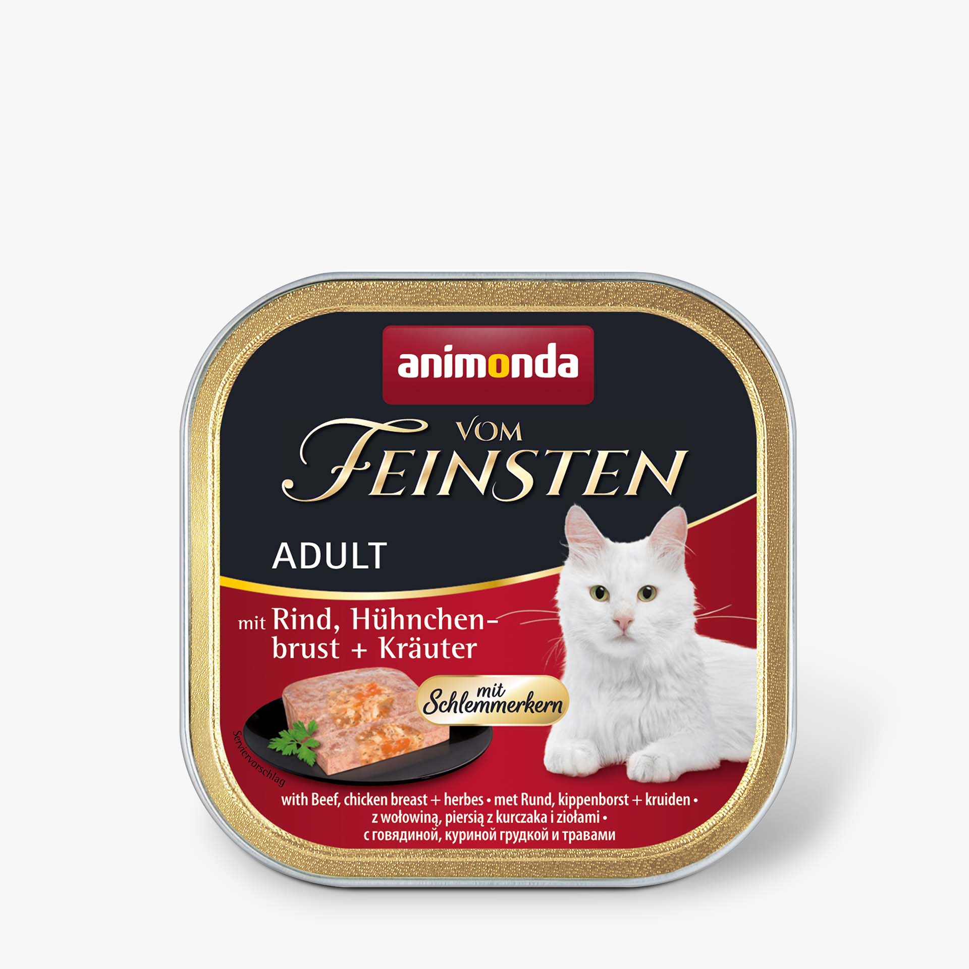 83264 animonda Vom Feinsten Adult Schlemmerkern mit Rind  Huehnchenbrust und Kraeutern Katze Nassfutter