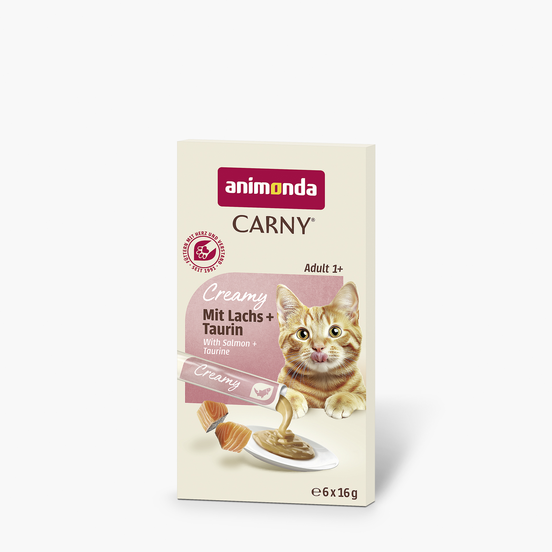 83867 animonda Carny Adult Creamy mit Lachs und Taurin Katze Snacks und Milch