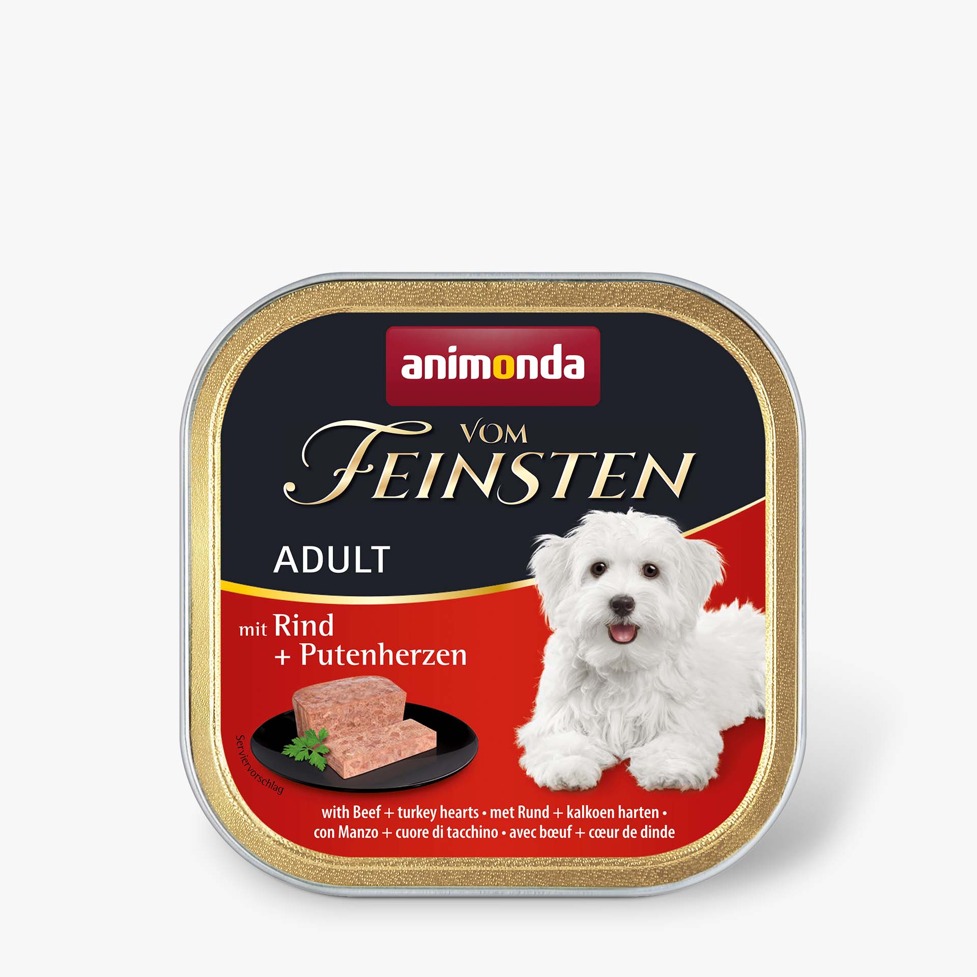 82612 animonda Vom Feinsten Adult mit Rind und Putenherzen Hund Nassfutter