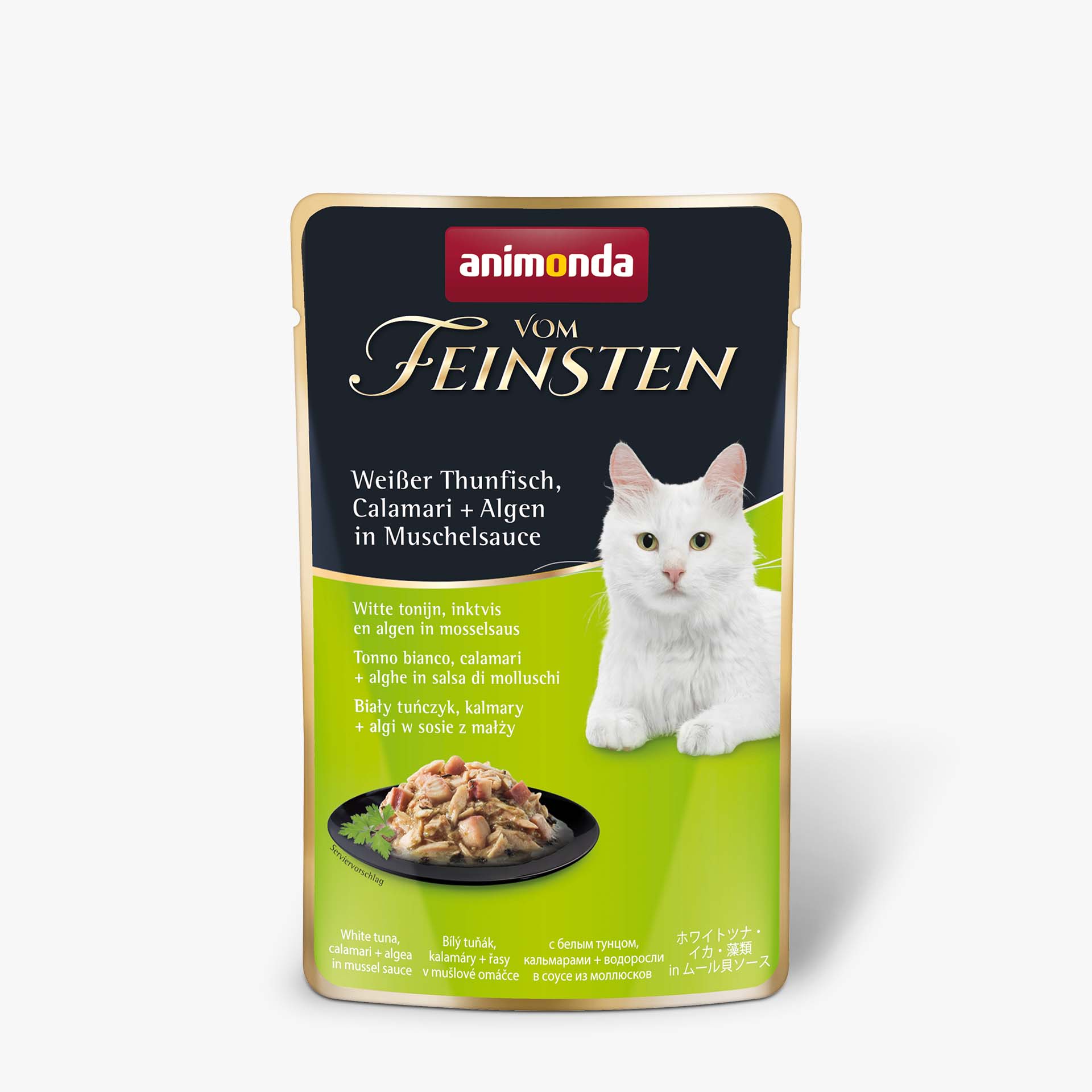83688 animonda Vom Feinsten Adult in Sauce Weisser Thunfisch  Calamari und Algen in Muschelsauce Katze Nassfutter