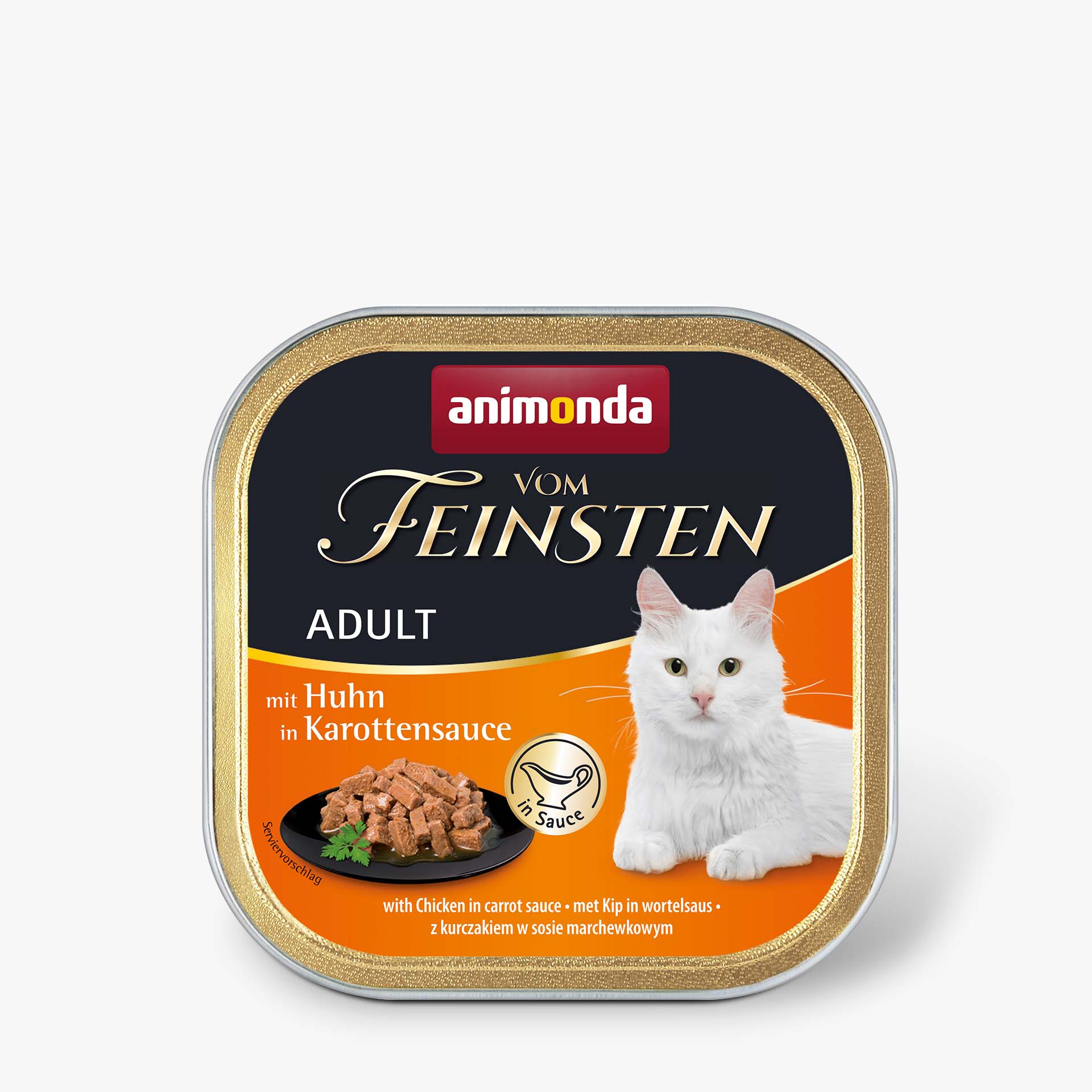 83362 animonda Vom Feinsten Adult in Sauce mit Huhn in Karottensauce Katze Nassfutter