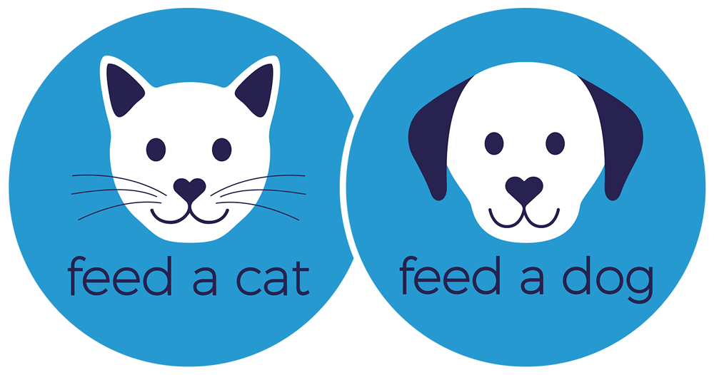Feed a Cat und Feed a Dog Logos – Unterstützung für Tiere in Not